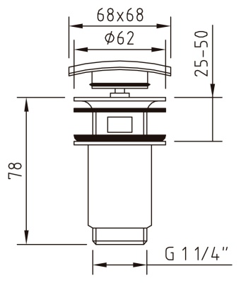 Донный клапан Clever Hydra 98675 с переливом Хром