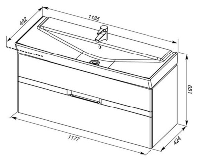 Тумба под раковину Aquanet Виго 120 183404 подвесная Белая