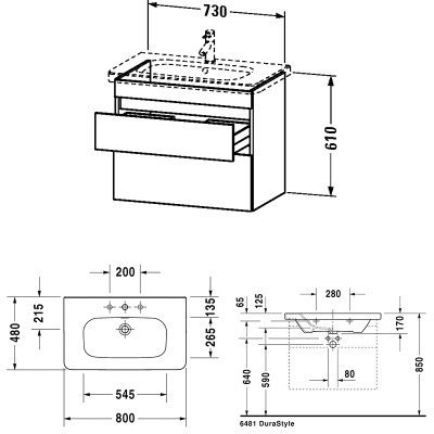 Тумба под раковину Duravit Durastyle 80 Белая глянцевая
