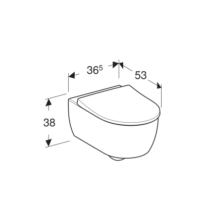 Комплект унитаза с инсталляцией Geberit iCon T54 Rimfree 500.300.01.I с сиденьем Микролифт и Белой клавишей смыва
