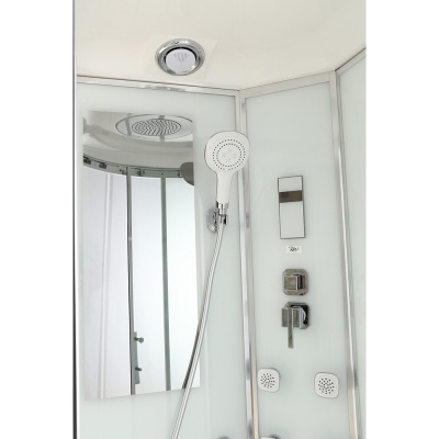 Душевая кабина Black&White Galaxy G5505-R с гидромассажем профиль Серебристый хром задняя стенка Белая