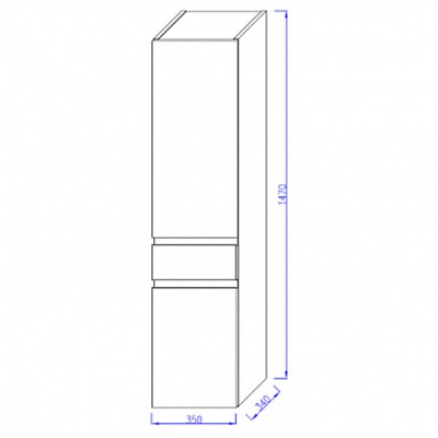 Шкаф пенал Jacob Delafon Madeleine 35 EB2069D-J51 R подвесной Белый матовый