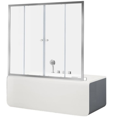 Шторка для ванны Aquanet Alfa 5 NAA6142 150x140 стекло прозрачное