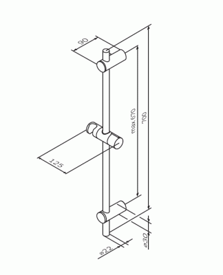 Душевая штанга AM.PM Gem F0390000 Хром