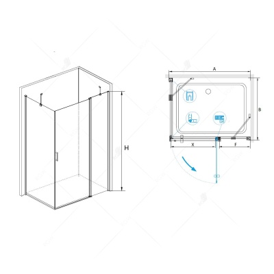 Душевой уголок RGW Leipzig LE-44 110x100 профиль Хром стекло прозрачное