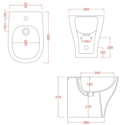 Биде Artceram Ten TEB001 01 00 Белое