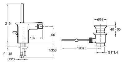 Смеситель для биде Jacob Delafon Stance E14763-CP Хром