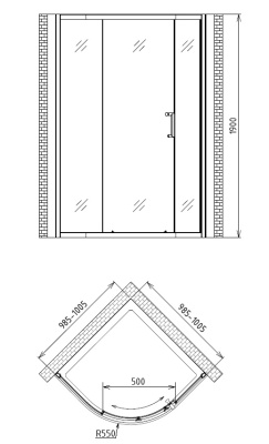 Душевой уголок Gemy Victoria 100х100 радиальный одна дверца профиль Хром стекло прозрачное Душевой уголок Gemy Victoria 100х100 радиальный одна дверца профиль Хром стекло прозрачное