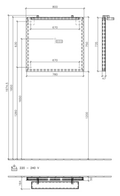 Зеркало Villeroy&Boch Memento 80 с подсветкой Дуб светлый