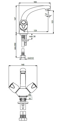 Смеситель для раковины Vidima Iskar BA166AA Хром
