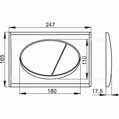 Клавиша смыва Alcaplast Basic M72 Матовый хром