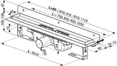 Душевой лоток Ravak 10° OZW 95 Хром