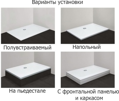 Поддон из стеклокомпозита Cezares Tray M A 90x90x4 Белый