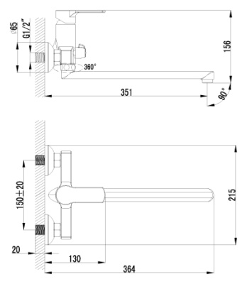 Смеситель Lemark plus Grace LM1551C универсальный
