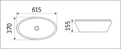 Раковина CeramaLux 61 7811ASW Серебряная