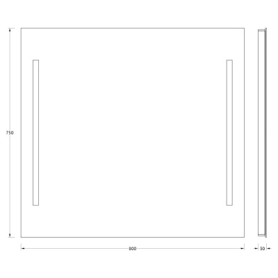 Зеркало Evoform Ledline 75х90 с подсветкой Зеркало Evoform Ledline 75х90 с подсветкой