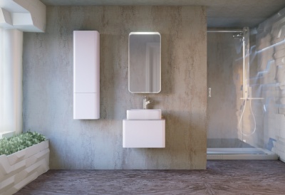 Зеркальный шкаф Raval Pure 45 с подсветкой Белый