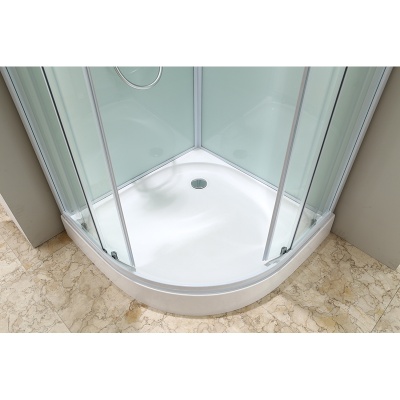 Душевая кабина Black&White Galaxy G8501-100х100 профиль Серебристый хром задняя стенка Белая