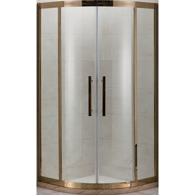 Душевой уголок Grossman Pragma PR-90 90x90 профиль Золото стекло прозрачное