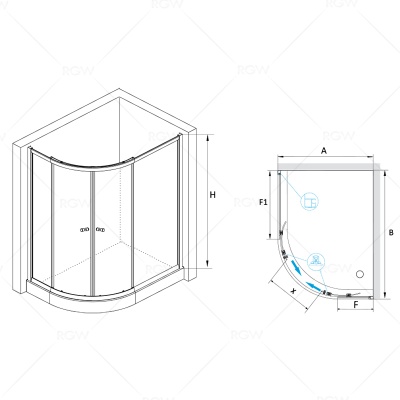 Душевой уголок RGW Classik CL-61 80x120 профиль Хром стекло прозрачное