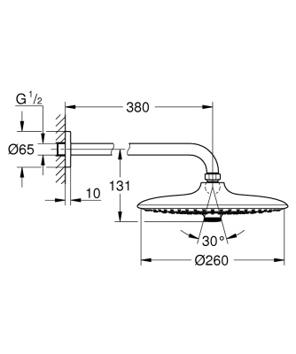 Верхний душ Grohe Euphoria 26458000 Хром