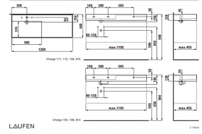 Раковина Laufen Kartell 120 8.1333.2.000.104.1 Белая