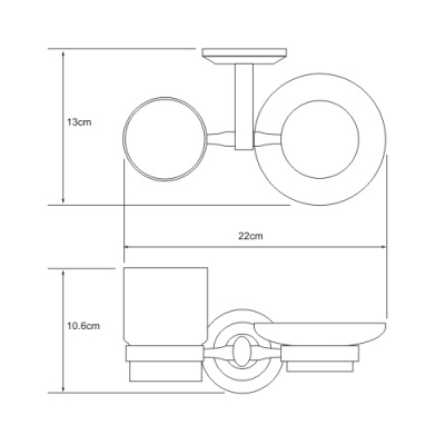Держатель стакана и мыльницы WasserKRAFT Rhein K-6226 Хром