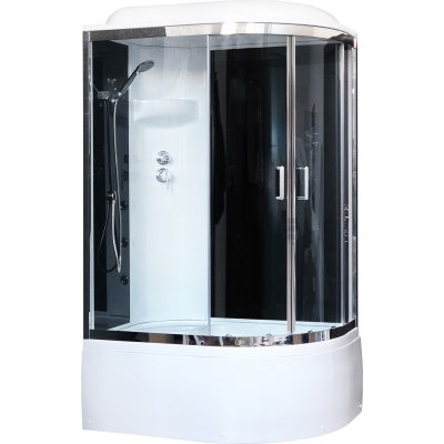 Душевая кабина Royal Bath ВК 120x80 RB8120BK6-BT-CH-L стекло прозрачное задние стенки Черные