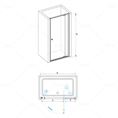 Душевая дверь в нишу RGW Passage PA-02 100 профиль Хром стекло прозрачное