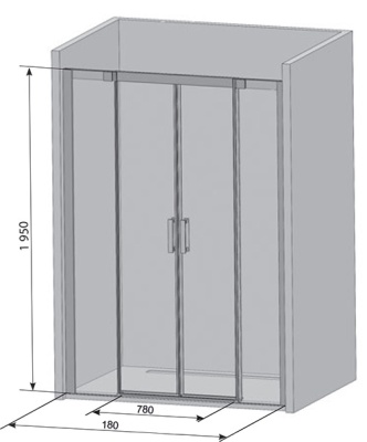 Душевая дверь Ravak Matrix MSD4-180 0WKY0100Z1 профиль Белый стекло Transparent