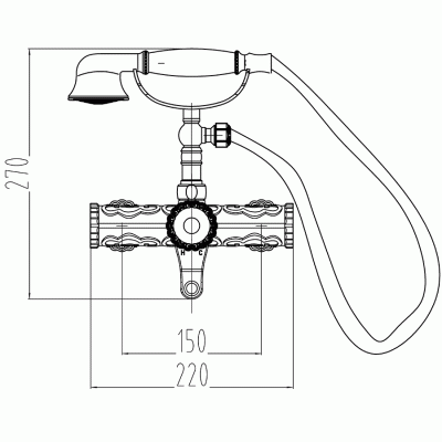 Смеситель для душа Milacio Villena MC.302.BBR Черная бронза