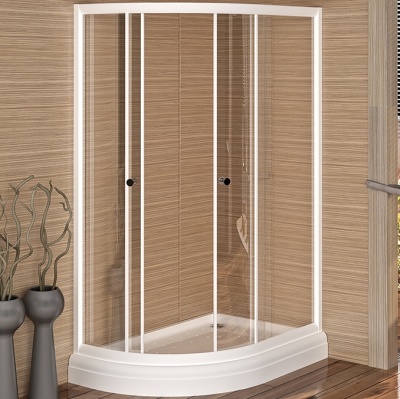 Душевой уголок Radomir 116x76 1-09-1-0-0-0080 профиль Белый стекло прозрачное