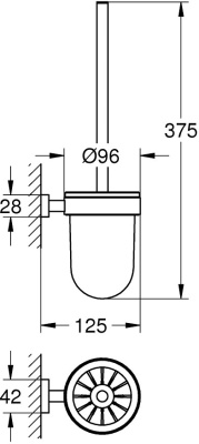 Ершик для унитаза Grohe Essentials Cube 40513001 Хром