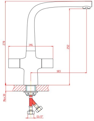 Смеситель для кухни Orange Lotos M32-000cr Хром