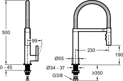Смеситель для кухни Jacob Delafon Spirale E23310-CP Хром
