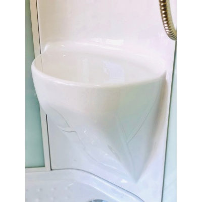 Душевая кабина Royal Bath НК 100x100 RB100HK7-WT-CH с гидромассажем стекло прозрачное задняя стенка Белая