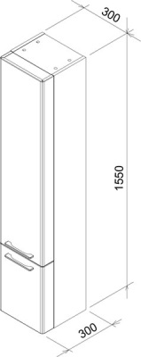 Шкаф пенал Ravak SB Ring 300 R Белый