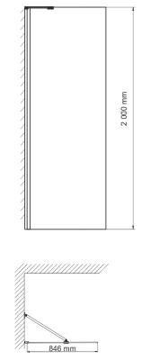 Душевая перегородка WasserKRAFT Aller 90 10H07-RP90 Fixed профиль Хром стекло прозрачное