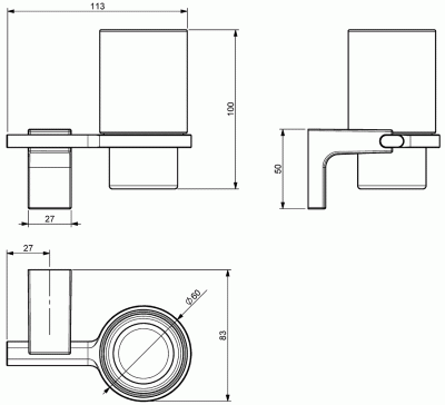 Стакан для зубных щеток Sonia Eletech 113989 Хром