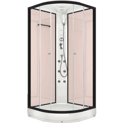 Душевая кабина Domani-Spa Delight 110 100x100 DS01D110LPcCl10 с гидромассажем профиль Графит задние стенки Розовые