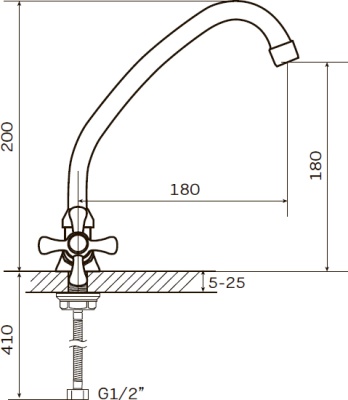 Смеситель для кухни Zerix TZH 722 ZX0095 Хром