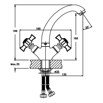 Смеситель для кухни Mixxus Zeus 272 MX0082 Хром