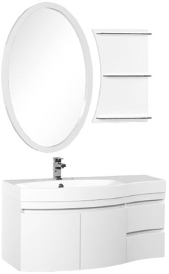 Тумба под раковину Aquanet Опера 115 169613 подвесная 2 дверцы 2 ящика L Белая
