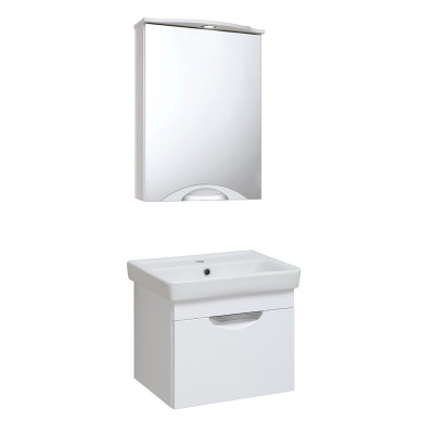 Зеркальный шкаф Runo Ибица 50 правый Белый