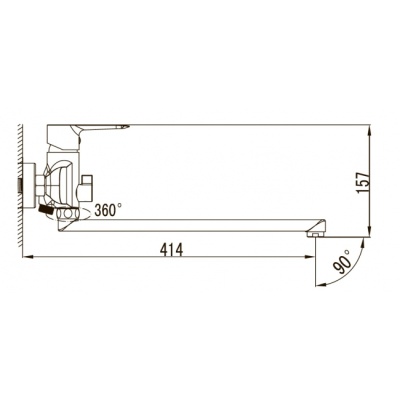 Смеситель для ванны Kaiser Sena 74155 универсальный Хром