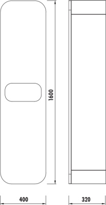 Шкаф пенал Creavit Pion Plus 40 PN2160.01.GR подвесной Серый