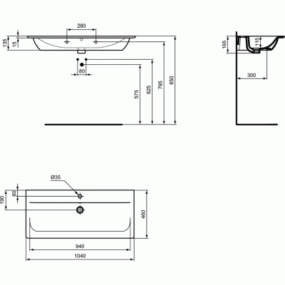 Раковина Ideal Standard Connect Air 104 E027401 Белая