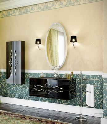 Тумба под раковину Aqwella Clarberg Due amanti 100 DUE0110BLK подвесная Черная без ручек