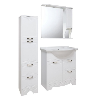 Зеркало со шкафом Runo Кантри 75 R Белое