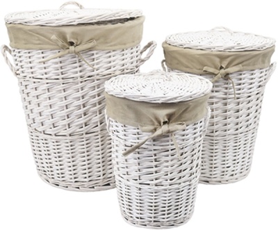 Корзина для белья WasserKRAFT Aller 36x36x48 WB-106-M с крышкой Белая